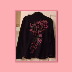 Embroidered Black Roughstock Slim Women's Shirt